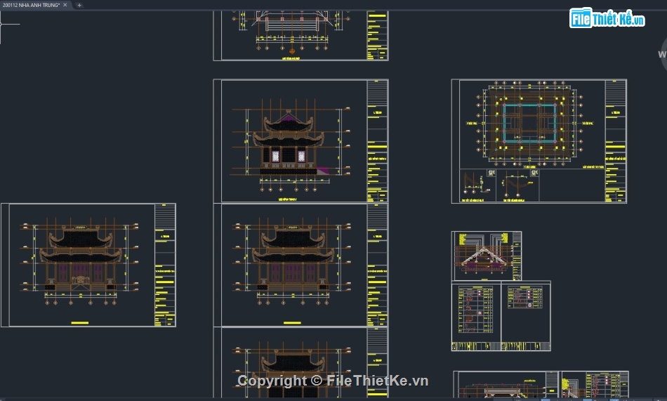 Nhà thờ họ,File cad thiết kế nhà thờ họ,file cad nhà thờ họ,bản vẽ nhà thờ họ,File sketchup nhà thờ họ